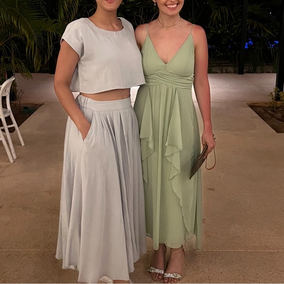 ASOS DESIGN cami midi dress with soft layered skirt and ruched bodice - Picture 4 of 7